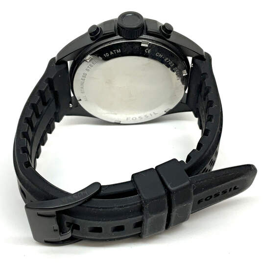 Designer Fossil Decker Chronograph Black Round Dial Analog Wristwatch image number 3