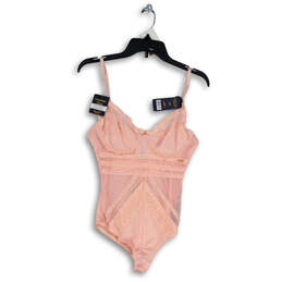 NWT Womens Pink Adjustable Spaghetti Strap One Piece Bodysuit Size L