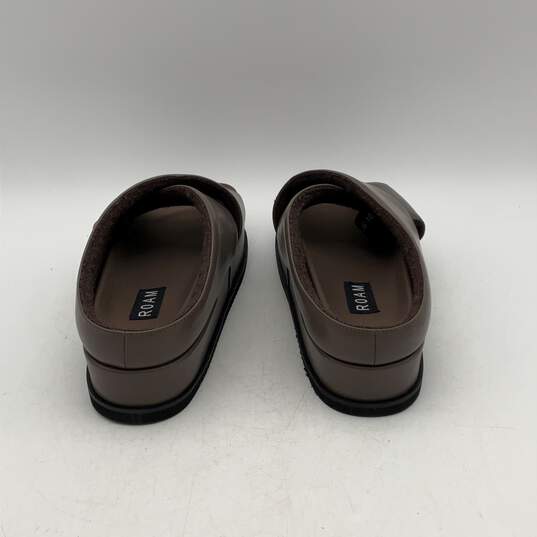 Roam Womens Cross Stack Brown Wedge Heel Slip-On Slide Sandals Size 10 image number 4