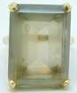 14K Gold Smoky Quartz Faceted Rectangle Solitaire Statement Ring 8.3g image number 2