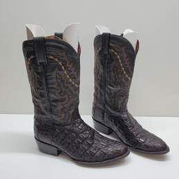 Dan Post Size 9 Birmingham Caiman Leather Western Cowboy Boots Mens 2386 Brown