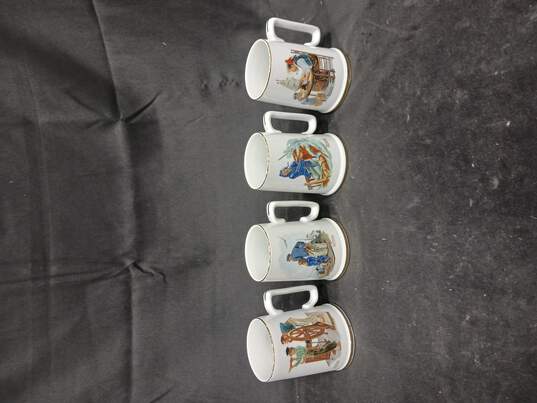 4 Vintage Norman Rockwell Museum Ceramic Mugs image number 1