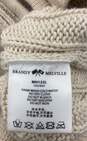 Brandy Melville Women's Beige Zip Up Cable Knit Sweater - Size SM image number 4