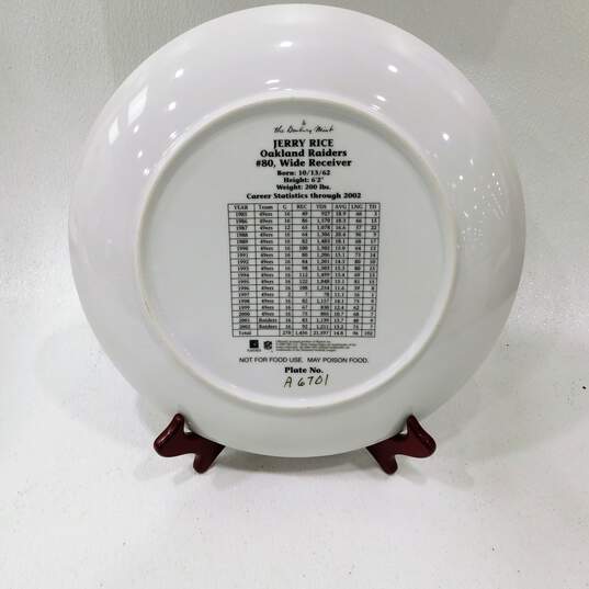 Danbury Mint Jerry Rice Raiders Collectors Plate W/ COA image number 4