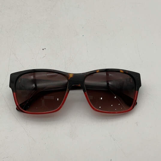 Womens DL0012 Black Red Tortoise Full Rim Wayfarer Sunglasses With Case image number 3