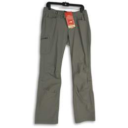 NWT The North Face Womens Gray Flat Front Straight Leg Hiking Pants Size 10