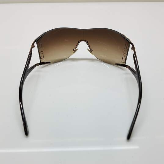 Versace Brown Embellished Shield Sunglasses AUTHENTICATED image number 3