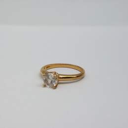 DS 14k Gold 1 Carat Cubic Zirconia Solitaire Size 6 Ring 2.7g