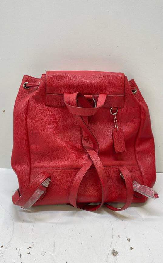 Couch Pebble Leather Turnlock Mini Backpack Red image number 2