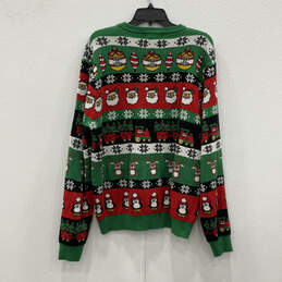 Womens Multicolor Christmas Print Knit Long Sleeve Pullover Sweater Size XL alternative image