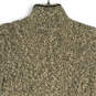 Womens Beige Mock Neck Long Sleeve Cable Knit Pullover Sweater Size Small image number 4