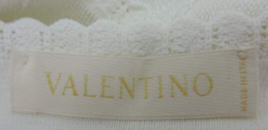 Valentino White Knit Scalloped Lace Spaghetti Strap Sheath Dress Sz S W/COA image number 8