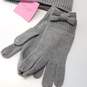 Kate Spade Grey Bow Beanie and Gloves Set image number 5