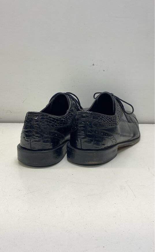 Stacy Adams Mens Derby Black Leather Croc Print Round Toe Lace Up Shoes Size 13 image number 4