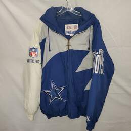 Vintage Logo Athletic Pro Line NFL Dallas Cowboys Full Zip Hooded Jacket Size L