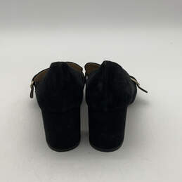 Womens Giuliann Black Suede Fringe Buckle Slip-On Block Pump Heels Size 8 M alternative image