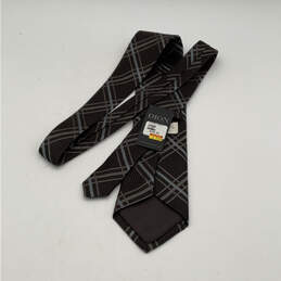 Mens Blue Brown Signature Silk Four-In-Hand Adjustable Designer Neck Tie alternative image