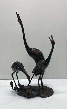 Wild Woods Imports Bronze Cranes 18 in Tall Metal Statue Wild Life Sculpture alternative image