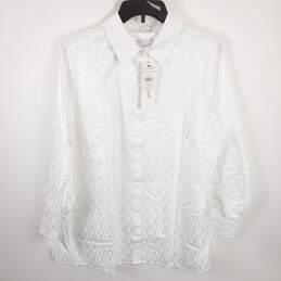 Foxcroft NYC Women White Button Up Shirt Sz 16 NWT