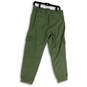 Womens Green Elastic Waist Pockets Drawstring Tapered Leg Jogger Pants Sz M image number 2