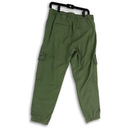 Womens Green Elastic Waist Pockets Drawstring Tapered Leg Jogger Pants Sz M alternative image