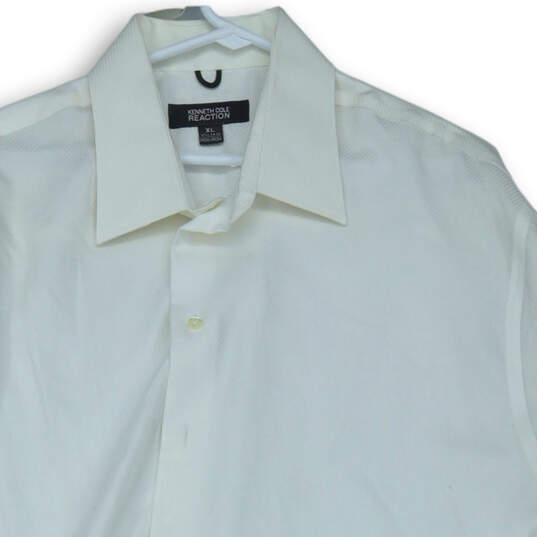 Mens White Long Sleeve Spread Collar Non Iron Formal Dress Shirt Size XL image number 3