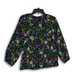 Old Navy Womens Multicolor Floral Tie Neck Long Sleeve Blouse Top Size XS alternative image