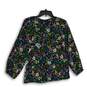 Old Navy Womens Multicolor Floral Tie Neck Long Sleeve Blouse Top Size XS image number 2