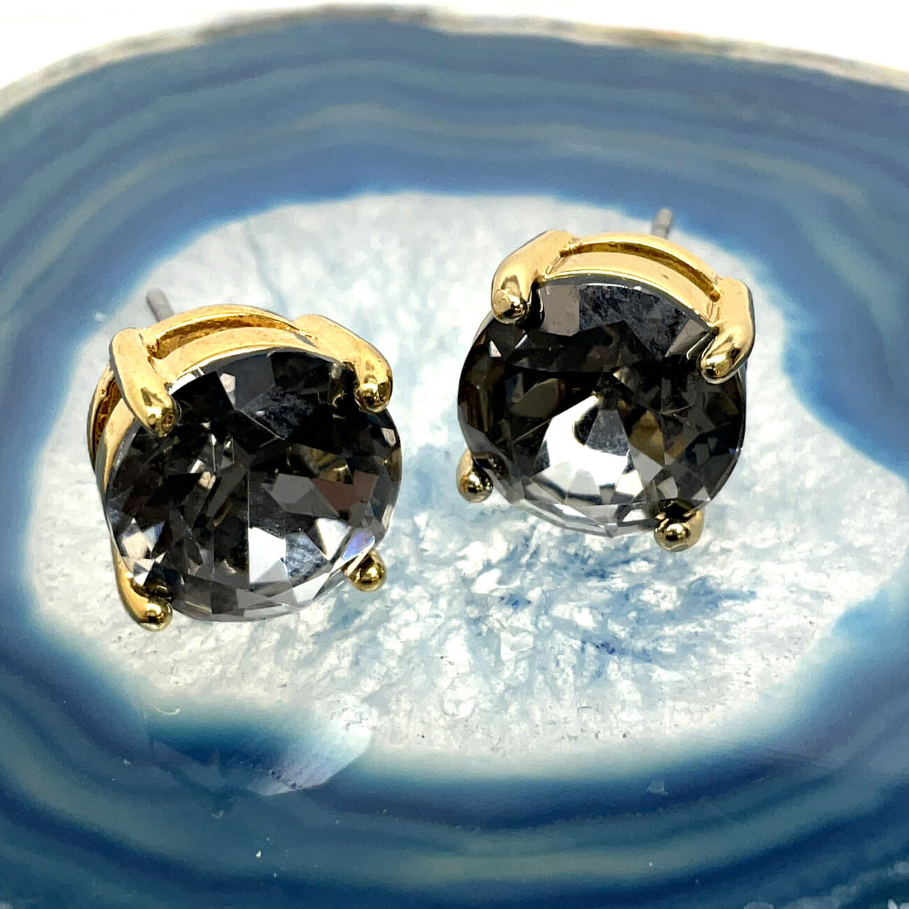 24k Rose Gold Plated 2 Cttw Black Sapphire Heart Stud Earrings - Walmart.com