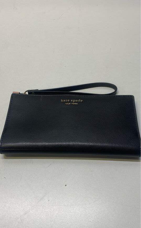 Kate Spade Saffiano Leather Wallet Wristlet Black image number 1