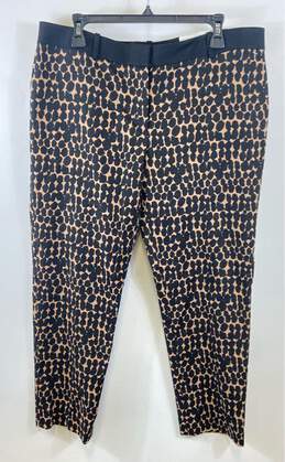 Ann Taylor Women Brown Stretch Leopard Print Ankle Pants Sz 14