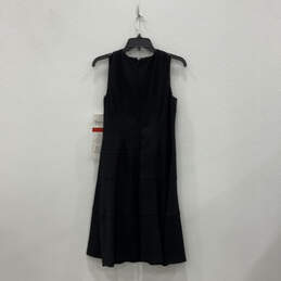 NWT Womens Black Sleeveless Round Neck Back Zip Sheath Dress Size 8 alternative image