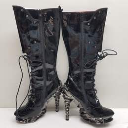 Hades Black Vegan Leather Heeled Boots