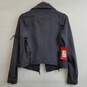 Slate blue gray zip up cotton moto jacket women's S nwt image number 2