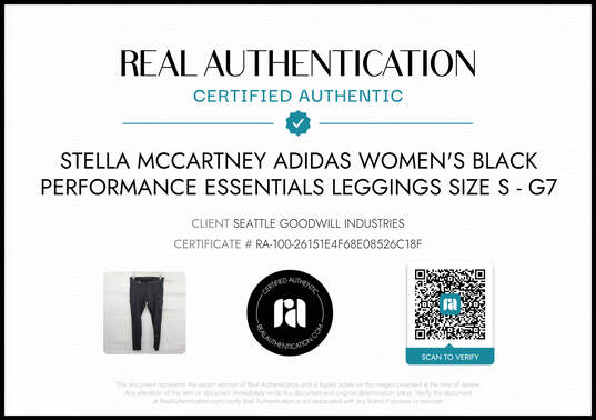 Stella McCartney Adidas Women's Black Performance Essentials Leggings Size Small AUTHENTICATED image number 2
