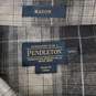 Pendleton MN's Gray Plaid 100% Virgin Wool Long Sleeve Shirt Size XXL image number 3
