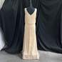 Women's Adrianna Papell Champagne Beaded Blouson Mermaid Gown Size 10M NWT image number 3