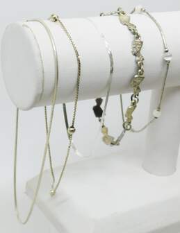Artisan 925 Herringbone Nefertiti Linked Cats Eye Beaded Liquid Silver Bracelets & Ball Bead Station & Snake Chain Anklets Variety 12.5g alternative image