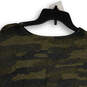 Womens Green Gray Camouflage V-Neck Sleeveless Front Knot Blouse Top Size S image number 4