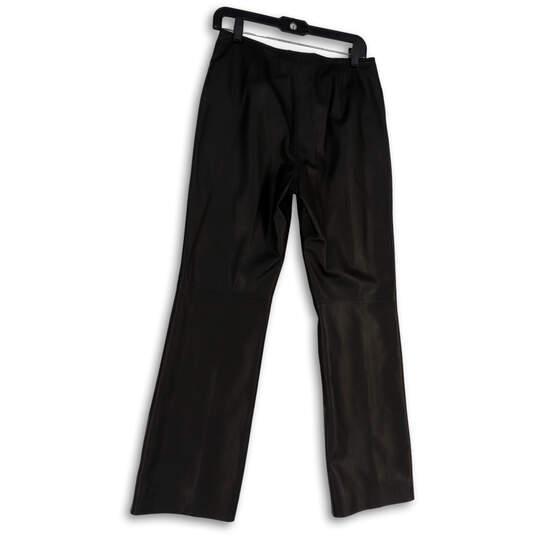 NWT Womens Black Pleated Pockets Straight Leg Casual Trousers Pants Size 8 image number 2