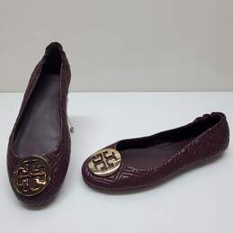 Tory Burch Minnie Quilted Ballet Flat Purple Women's Size 11M
