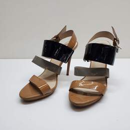 KORS Michael Kors Womens Tri-color Patent Leather Heel Sandals Sz 7