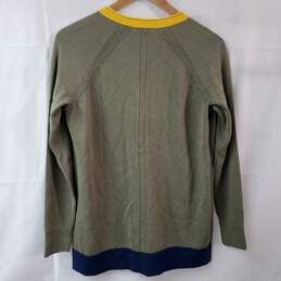 Talbots Button Up Green/Yellow Sweater Petite SM NWT alternative image