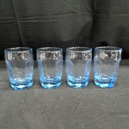 Set of 4 Light Blue Glass Cups