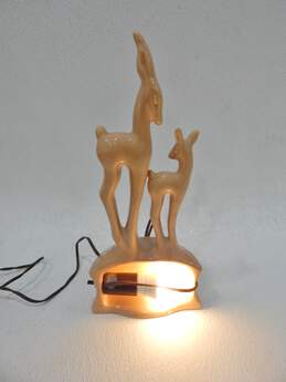 Vtg KRON 1950s Deer & Fawn TV Lamp Night Light Art Deco Texas Inc. alternative image