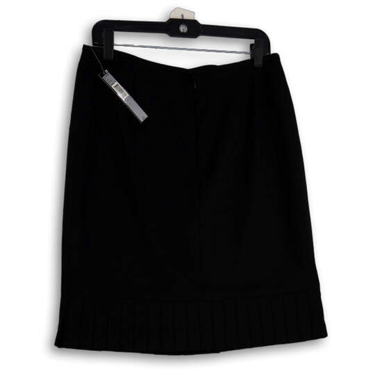 NWT Womens Black Pleated Hem Back Zip Straight & Pencil Skirt Size 10 image number 1