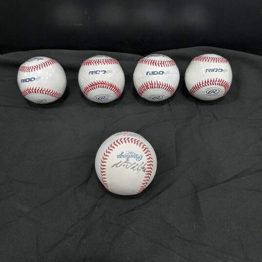 Bundle of 5 Signed Rawlings Baseballs image number 2