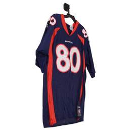Mens Blue V Neck Short Sleeve Denver Broncos Football Jersey Size Large