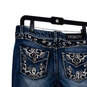 Womens Blue Denim Medium Wash Mid Rise Flared Leg Jeans Size 7/8R image number 4