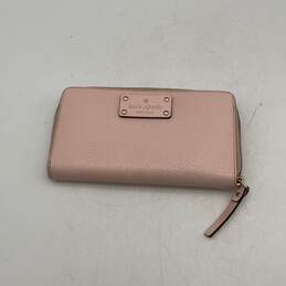Kate Spade New York Womens Pink Gold Leather Neda Wellesley Zip-Around Wallet
